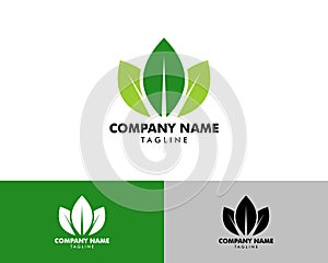 Green Eco Leaf Vector Logo Icon Design Template illustration