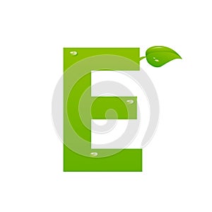 Green eco letter E