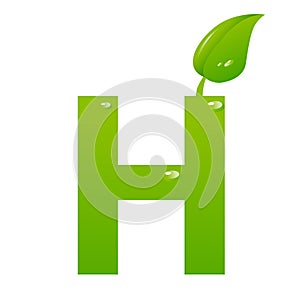 Green eco letter H