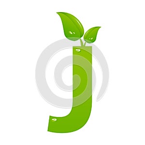 Green eco letter J