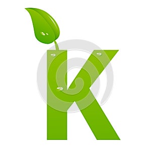 Green eco letter K
