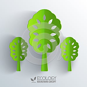 Green eco neture tree vector illustration background concept. Template web and mobile design