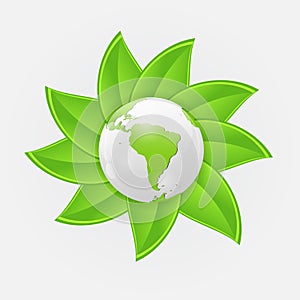 Green eco planet concept vector illustration