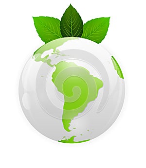 Green eco planet concept vector illustration