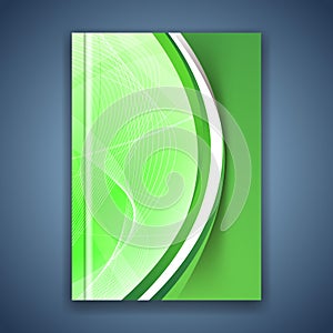 Green eco swoosh line futuristic brochure