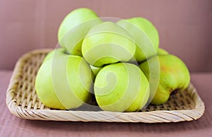 Green ecological apples