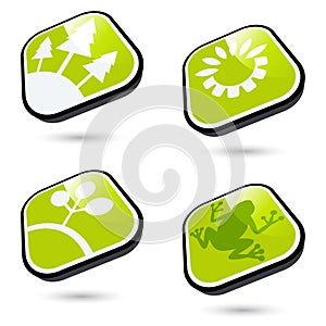 Green ecological buttons