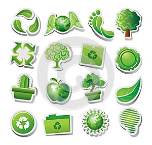 Green ecological icons