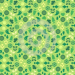 Green Ecology Background Made of Eco Icons
