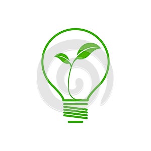 Green ecology bulb icon