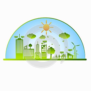 Green ecology City environmentally friendly