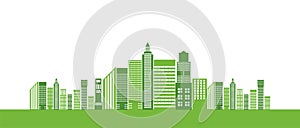 Green ecology city help the world with eco-friendly concept ideas,Vector Illustration photo
