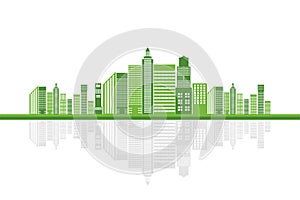 Green ecology city help the world with eco-friendly concept ideas,Vector llustration