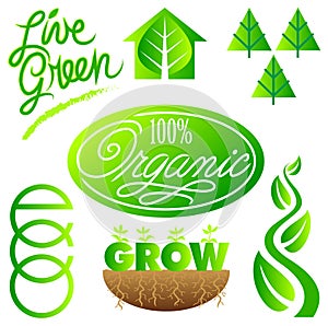 Green Ecology Clip Art Set/eps