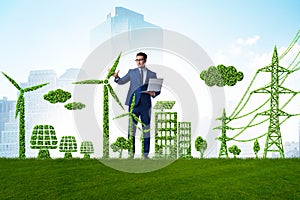 Green and ecology concept with businessman