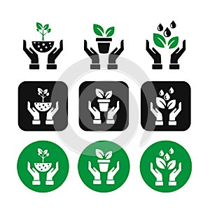 Green ecology icon set best for save earth