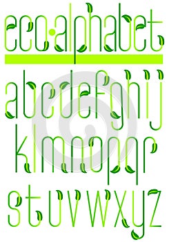 Green Ecology Leaf Alphabet/eps