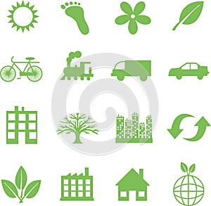 Green ecology symbols