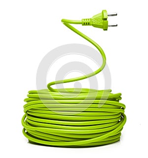 Green electric cable photo