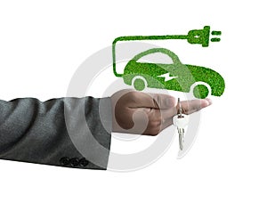 Green electric car energy in transportation electric concept