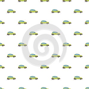 Green electric car pattern