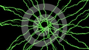 green electric waves lines animate on black background video footage