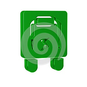 Green Electrical panel icon isolated on transparent background. Switch lever.