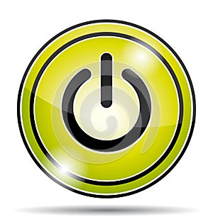 Green electrical power button icon.