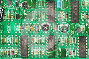 A green electronic circuit board