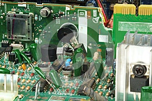 A green electronic circuit board