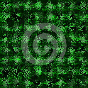 Green emerald halftones pixel clouds seamless pattern vector background texture