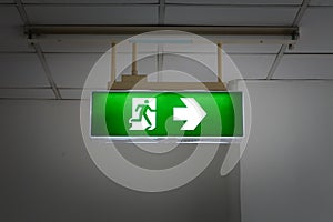 Green emergency exit sign