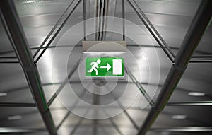 Green emergency exit sign