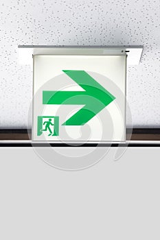 Green emergency exit sign