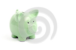 Green empty piggy bank