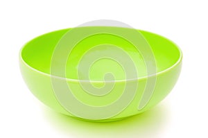Green empty plastic bowl