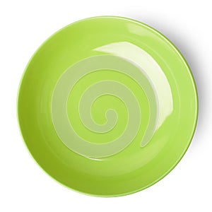 Green empty plate.