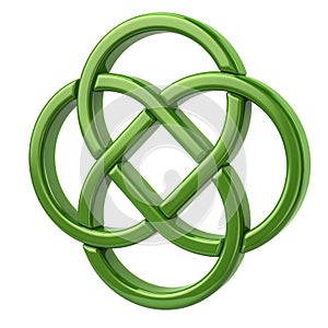 Green endless celtic knot photo