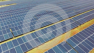 Green energy. Alternative energy generation. Photovoltaic solar panels field.