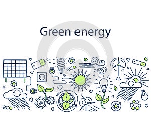 Green energy banner vector illustration