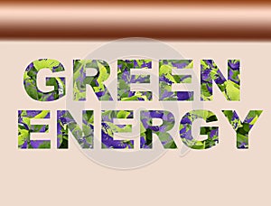 Green energy billboard sign illustration