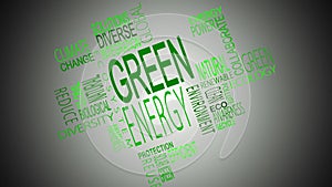 Green energy buzzwords montage