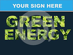 Green energy company sign illustration