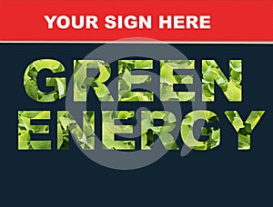 Green energy company sign illustration