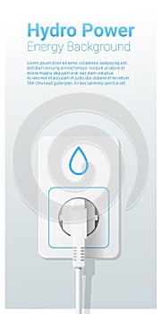 Green energy concept background with hydro power and electric plug