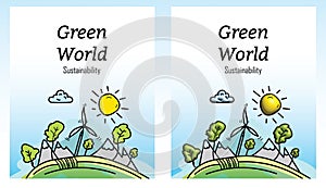 Green energy concept designs. Sustainable energy themed concept.