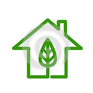 green energy concept, eco house logo on white, stock vector illustration