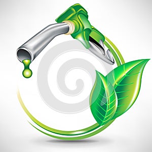 Green energy concept; gas pump nozzle