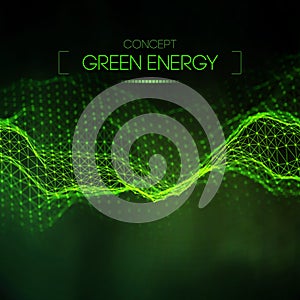 Green energy concept. Vector green technology background. Futuristic vector illustration.