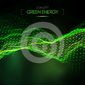 Green energy concept. Vector green technology background. Futuristic vector illustration.